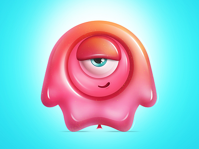 ooboo - character design for dating site. art balloon character characters dating design f1digitals illustration jelly ooboo orange pink