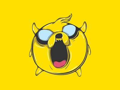 Cool Emoji | Jake Inspired adventure artwork cool dribbble emojis emoticons f1digitals illustration jake smiley the dog yellow