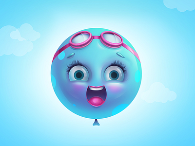 Cute Balloon Characters balloon blue characters cute girl sweet. sky layered photoshop