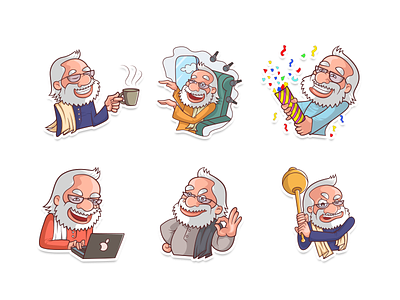 Narendra Modi Stickers chandigarh emojis emoticons f1digitals india indian narendra modi stickers vector designs