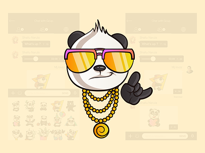 Gao - Panda Stickers emojis emoticons f1digitals gao hike illustration line merch panda stickers vector