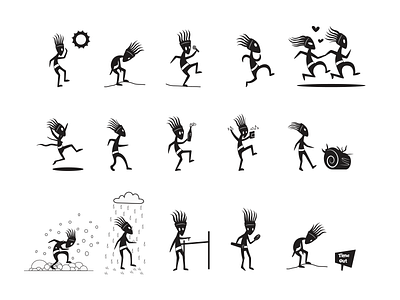The Kokopelli - Character Design character emojis emoticons emotions game illustration kokopeli scene vector