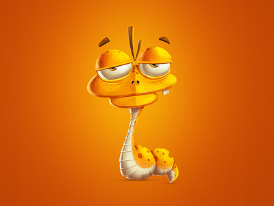 Mr. Slithers - Digital Painting character digitalpainting emojis f1digitals illustrated illustration slithers snake