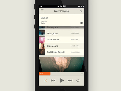 Flip the Cube: Playlist cube flat iphone mockup music music app music player playlist shuffle simple songs ui