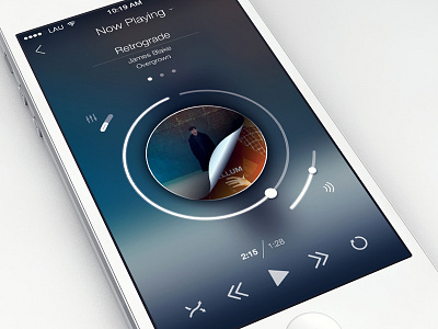 Peel The Circle 3d app bar ios ios7 iphone music music app player progress bar simple ui