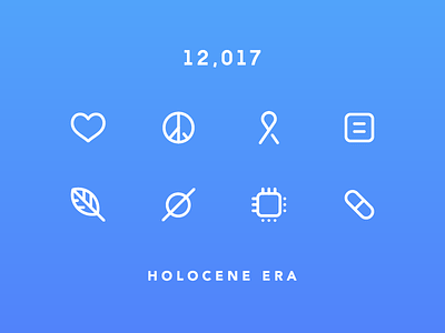 Happy New Year 12,017! 2017 equality heart holocene icons leaf line new year peace ribbon space symbols