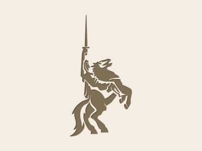 CC Stallions carpentry concept logo stallion sword warrior