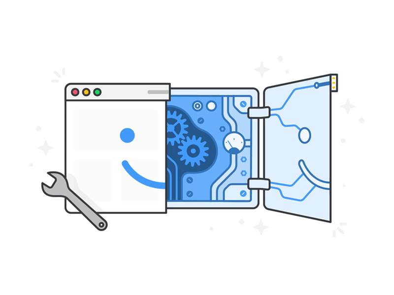 Maintenance Panel - Animated after effects gears gif illustration motion