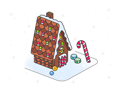 Season's Greetings! candy candy cane christmas gingerbread gingerbread house holidays illustration xmas