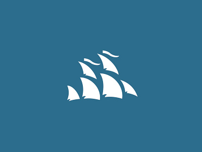 Unused Proposal 5 birds flag journey logo marine sailing sails ship unused