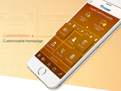 Customizable App UI Design (Pronet OIM) app design customizable app page iphone6 mobile user interface design mockup pronet oim app ui