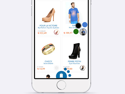 E-Commerce Color Selection Demo for Zizigo app color e-commerce gesture interface selection ui user