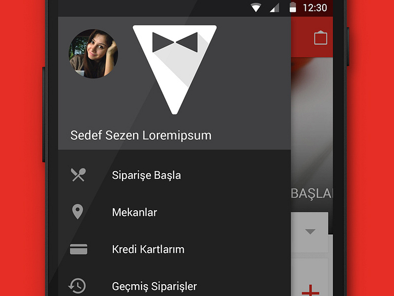 Material Design Sidebar by Sedef Sezen Michelotti on Dribbble
