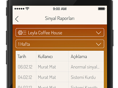 Signal Reports mobile ui report security app user interface design