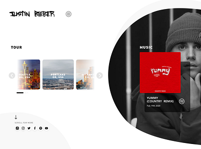 Justin Bieber - Redesign design justin bieber public figure sketchapp ux web web design