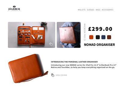 HARBER - Redesign bag design ecommerce sketchapp store ux web web design