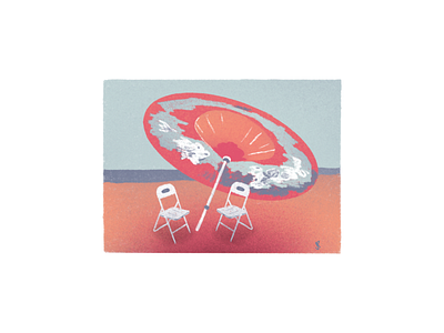 Unas sillas en la playa art chairs digital illustration digitalart ilustracion ilustraciondigital inktober2020 lluis masriera ocean procreate procreate art procreateapp umbrella vacation