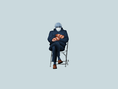 No estén me chingando bernie sanders chair cold digital illustration digitalart illustration meme old man political procreate sitting