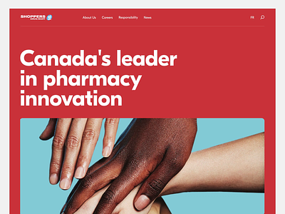 Shoppers Drug Mart Corporate Website annimation canada clean corporate health healthcare innovation motion design pharma pharmaceutical pharmacy red ui ux web website white