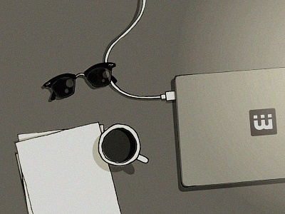 Desktop illustration 1 coffee desk illustration