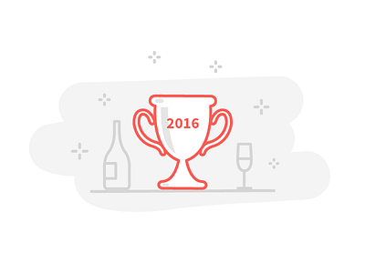 Best of 2016 cup illustration line nye red
