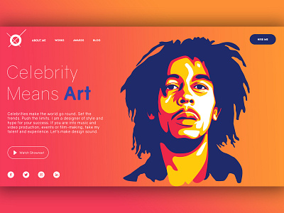 Bob Marley branding design google minimal typography ui web webdesig website