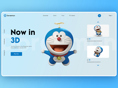 Doraemon design google minimal typography ui uidesign ux uxdesign web webdesign website