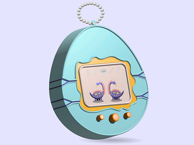 Tamagotchi toy illustration. Vintage digital pocket pet game ico