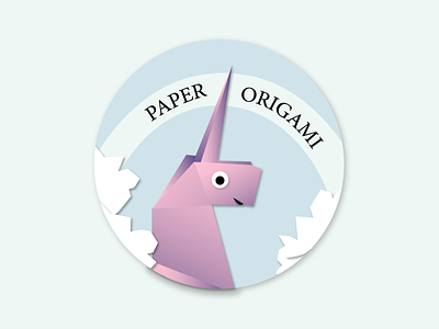 Paper Origami baby branding child children design graphic design horse illustration illustrator logo minimal origami paper origami teaching ui unicorn vector
