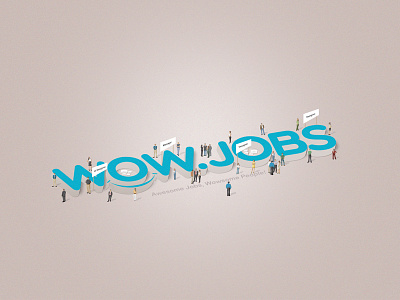 wow.jobs 3d clean creative facebook flat job people portal typo typography website