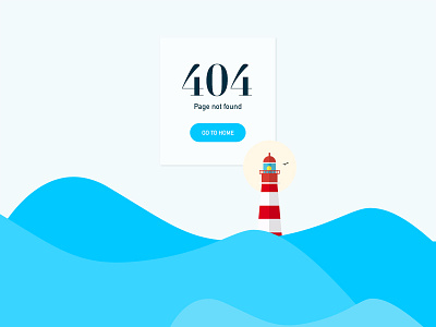 Daily UI 008 - 404 page 008 404page boat card clean dailyui find freebie lighthouse minimal page