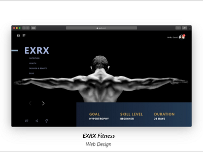 Exrx Fitness App adobexd cedmin design fitness goal photoshop ui ux web