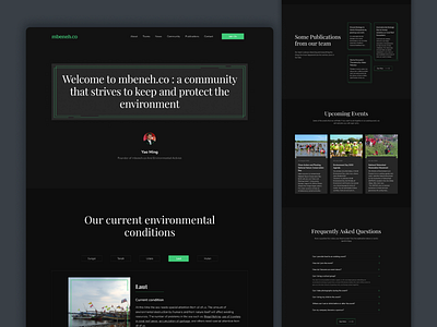 Mbeneh.co - Exploration Environmental Care Website dark dark ui dark website ui design uidesign uiux ux webdesign website website design