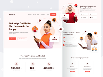 Counseling Psychologist Website Visual Exploration clean clean design colorfull footer hero hero section inspiration landing page layout ornament website website design