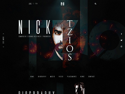 Nick Tzios - Trailer Music Composer Website composer design nick tzios producer sound designer trailer music tzios web webdesign website website design