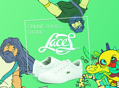 Laces - Online Shoes Store - Logo & Identity artwork branding design graphic identity illustration inspiration logo logodesign vector