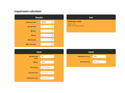 Impairment Calculator