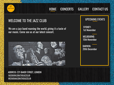 The Jazz Club design flat illustration ux web