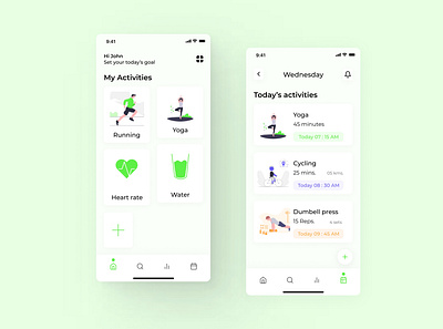 Fitness App UI Design Concept ❤️⚡ app design figma fitness app illustration minimal ui uidesign uidesigns ux uxdesign