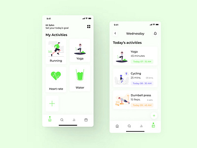 Fitness App UI Design Concept ❤️⚡ app design figma fitness app illustration minimal ui uidesign uidesigns ux uxdesign