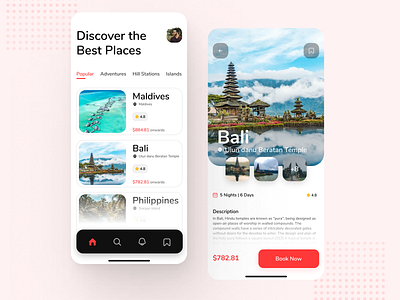 Travel App UI Design Concept ❤️⚡ app branding design figma illustration ui uidesign uxdesign