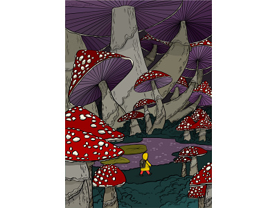 journey abstract adventure art bright cartoon cg cg art cute digital art digital drawing illustration journey mushroom nature procreate