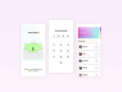Money transfer app available branding design financial app financial app design inspiration