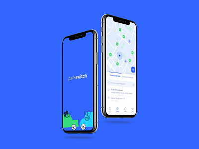 Parkswitch - parking mobile app splash screen and home