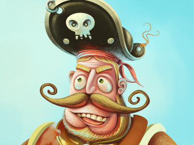 Pice of a Pirat art concept design funny head icon illustration pirat