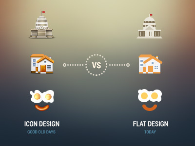 Icon design vs flat design design flat icon illustration style