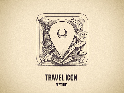 Sketching an Icon app icon ios sketch sketching travel