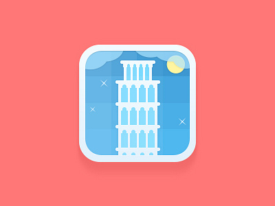 Tower flat icon simple tower
