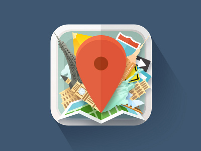 Travel Icon android app application flat icon ios ipad iphone places style travel