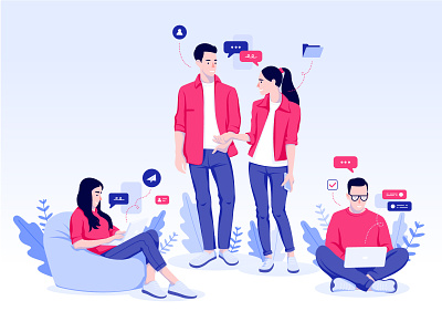 People Collaboration branding collaboration design flat icon illustration teamwork vector